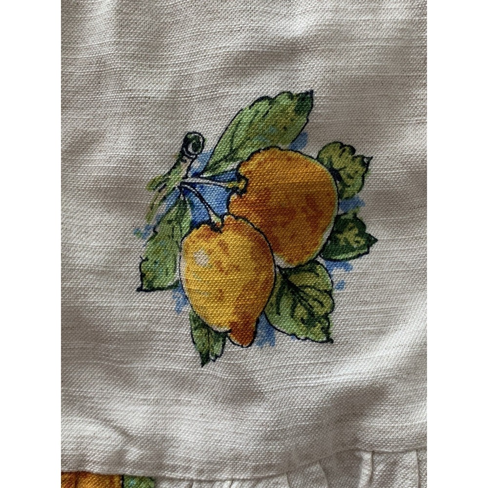 Jane + Delancey Short Sleeve Mini Dress Pockets Fruit Lemon Vacation M Linen Ble - Picture 9 of 11
